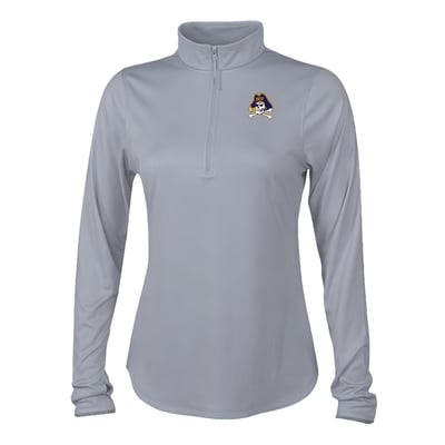  ECU Pirates Columbia Women's Fairway Breeze Quarter-Zip Pullover - Gray