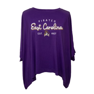 ECU Pirates Flying Colors Apparel Women's Felicity Flowy T-Shirt - Purple
