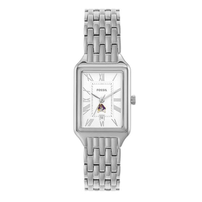 ECU Pirates Fossil Women's Raquel Three-Hand Date Stainless Steel Watch