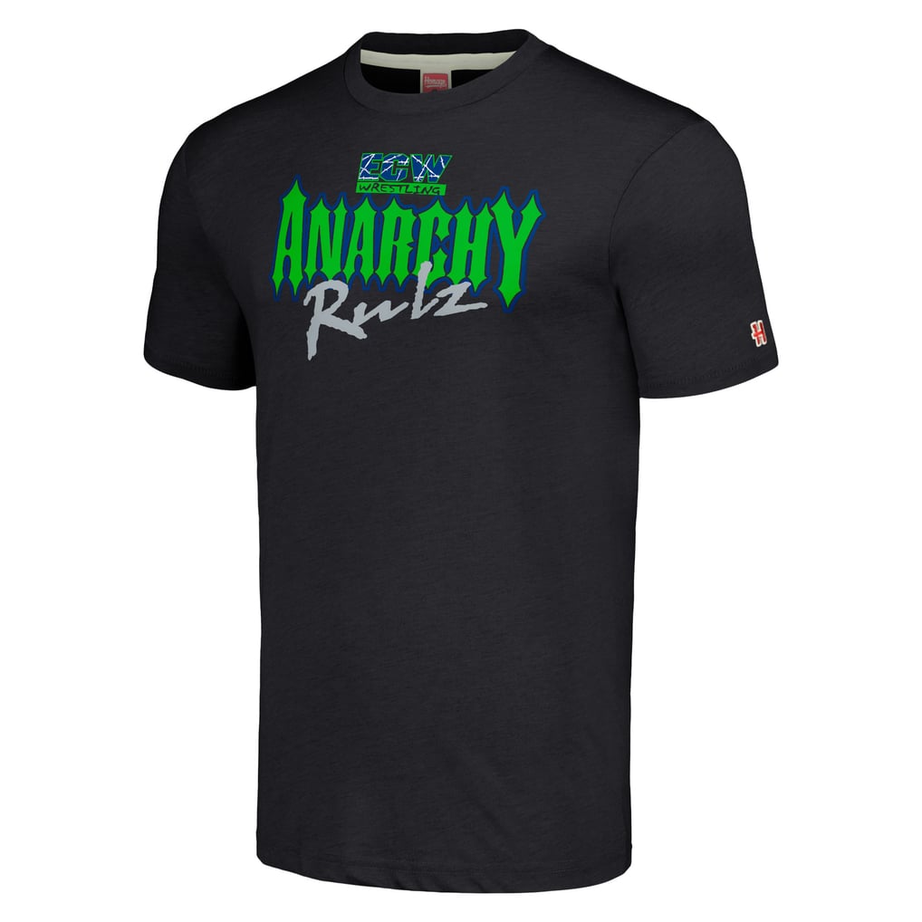 ECW Homage Anarchy Rulz Tri-Blend T-Shirt - Heather Charcoal