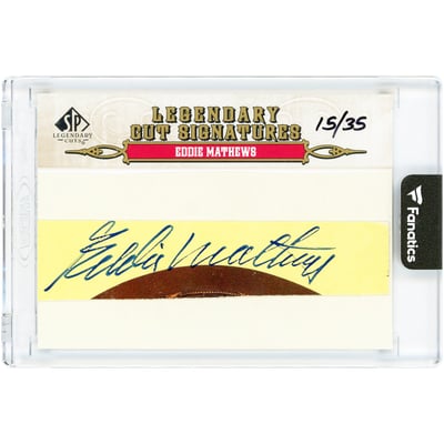 Eddie Mathews Milwaukee Braves Autographed 2011 Upper Deck SP Legendary Cuts Legendary Cut Signatures #58 #15/35 Card 