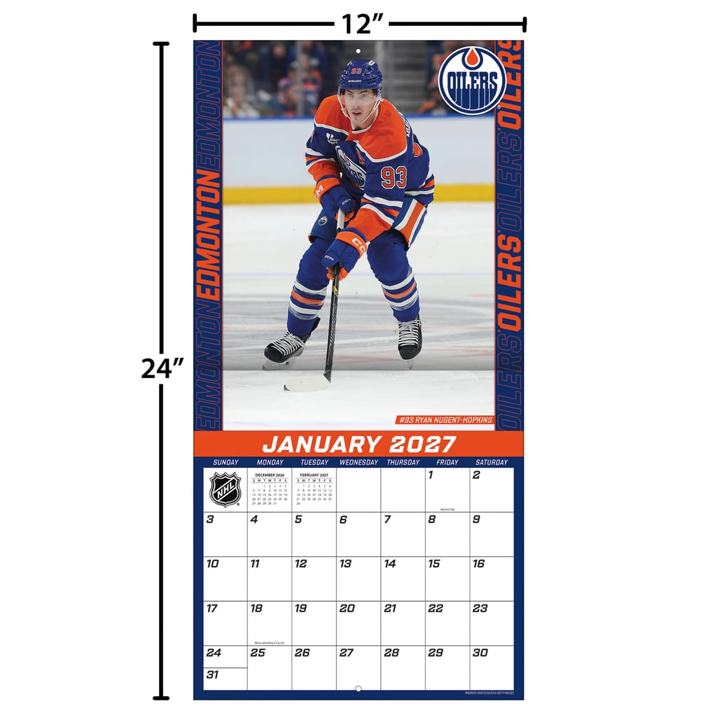Edmonton Oilers 2027 12” x 12” Team Wall Calendar