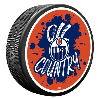 Edmonton Oilers Slogan Hockey Puck