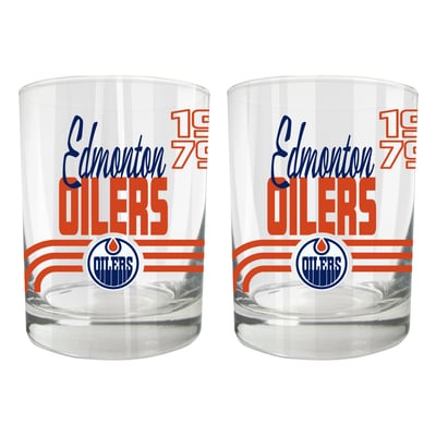 Edmonton Oilers Two-Piece 12oz. Heritage Rocks Glass Set