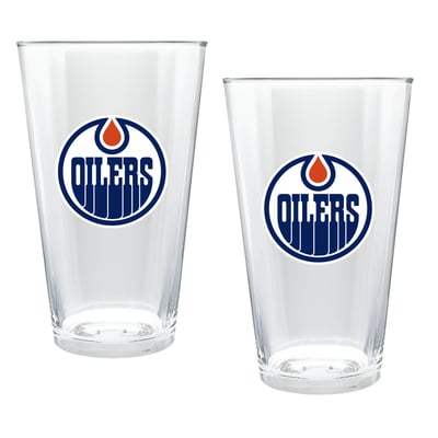 Edmonton Oilers Two-Piece 16oz. Double Play Pint Glass Set