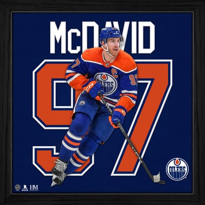 Connor McDavid Edmonton Oilers Highland Mint 13'' x 13'' Impact Jersey Framed Photo - Blue