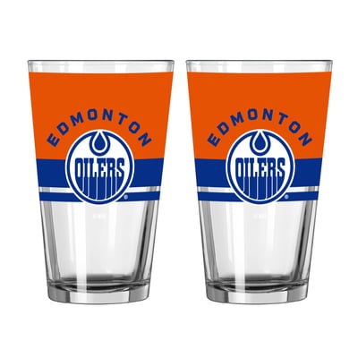 Edmonton Oilers Logo Brands Two-Piece 16oz. Horizon Pint Glass Set