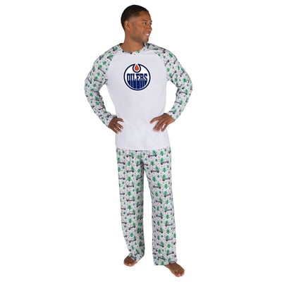 Edmonton Oilers Concepts Sport Frostbite Holiday Pajama Set - White
