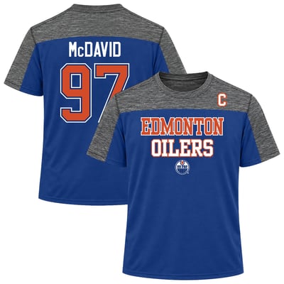 Connor McDavid Edmonton Oilers Fanatics Big & Tall Name & Number Colorblocked T-Shirt - Royal

