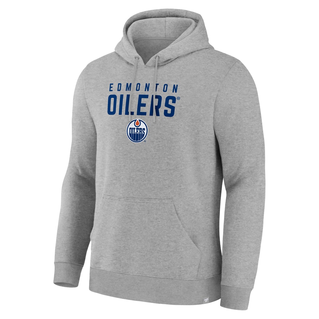 Iso P Code Men's Edmonton Oilers Fanatics Heather Gray Home Fleece Hoodie