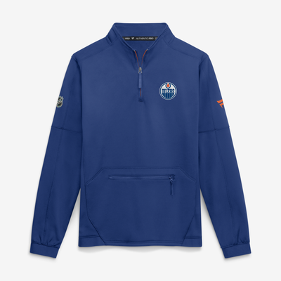 Edmonton Oilers Fanatics Authentic Pro Rink Fleece Quarter-Zip Pullover - Royal