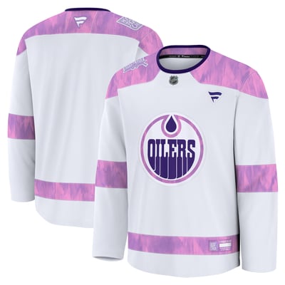  Edmonton Oilers Fanatics Hockey Fights Cancer Practice Jersey - White