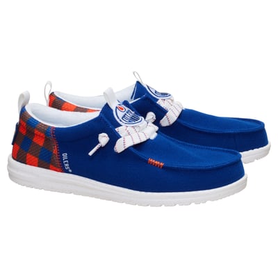 Edmonton Oilers Hey Dude Wally Funk Casual Slip-On Shoes - Blue