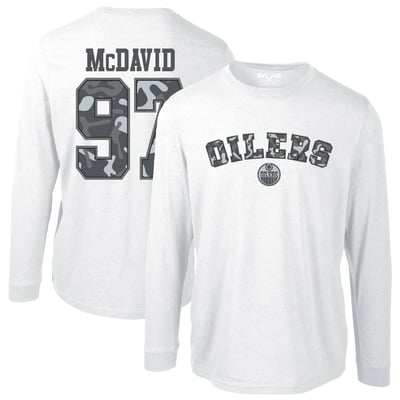 Connor McDavid Edmonton Oilers Levelwear Oscar Long Sleeve T-Shirt - White