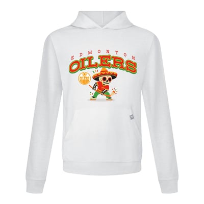 Edmonton Oilers Levelwear DOTD Sugar Skull Player Relay Hooded T-Shirt - White
