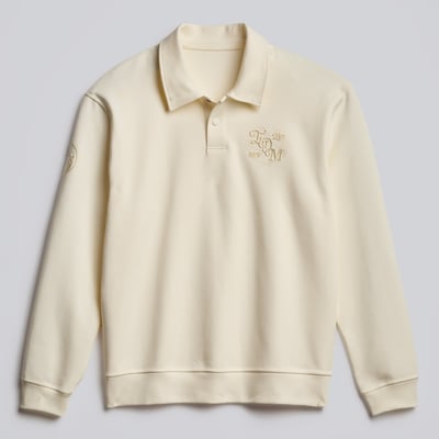 Edmonton Oilers lululemon Smooth Double-Knit Long-Sleeve Polo - Coconut Ivory