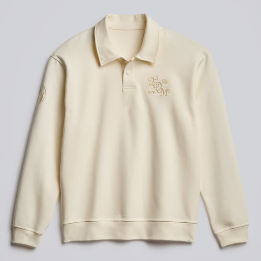 Edmonton Oilers lululemon Smooth Double-Knit Long-Sleeve Polo - Coconut Ivory
