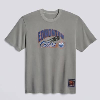 Edmonton Oilers lululemon Heavyweight Cotton T-Shirt - Dilute Wash Pavement Grey