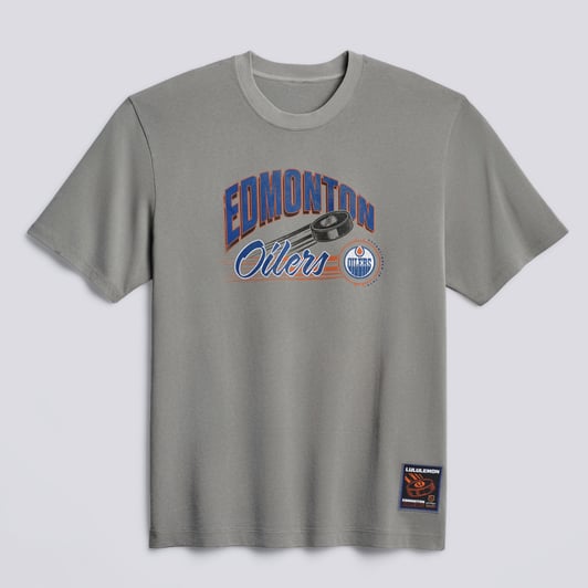 Edmonton Oilers lululemon Heavyweight Cotton T-Shirt - Dilute Wash Pavement Grey