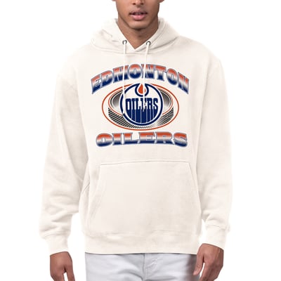  Edmonton Oilers Starter Face Off Fleece Hoodie - Cream