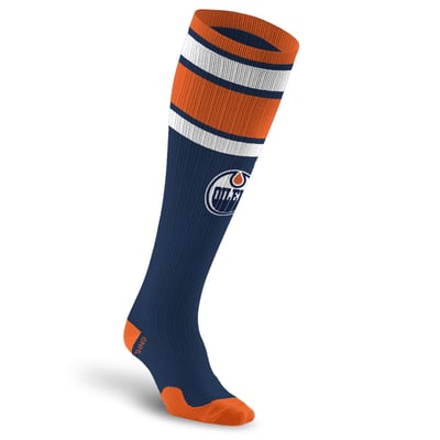 Edmonton Oilers PRO Compression Unisex  Classic Stripe Over-the-Calf Compression Socks