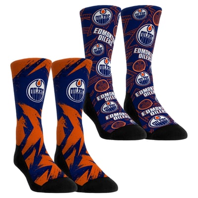  Edmonton Oilers Rock Em Unisex Game Day Two-Pack Crew Socks - Blue