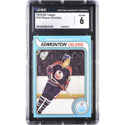 Wayne Gretzky Edmonton Oilers 1979-80 Topps #18 CGC Authenticated 6 Rookie Card