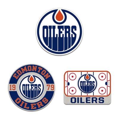 Edmonton Oilers WinCraft Three-Piece Collector Pin Set