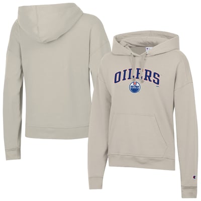 Edmonton Oilers Champion Women's  Arch Logo Hoodie - Oatmeal