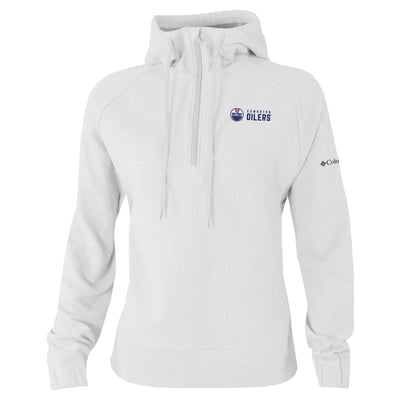 Edmonton Oilers Columbia Women's Half-Zip Swingcraft Tri-Blend Hoodie - White

