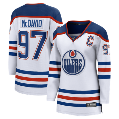 Connor McDavid Edmonton Oilers Fanatics Women's Captain's Patch Breakaway Jersey - White