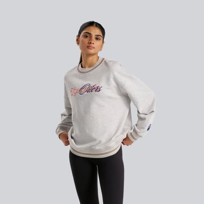 Edmonton Oilers lululemon Women's Perfectly Oversized Hip-Length Ringer Sweatshirt - Heathered Core Ultra Light Grey