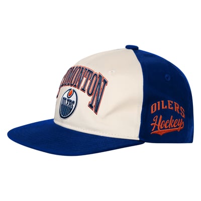 Edmonton Oilers Outerstuff Youth Arch Snapback Hat - Natural/Royal