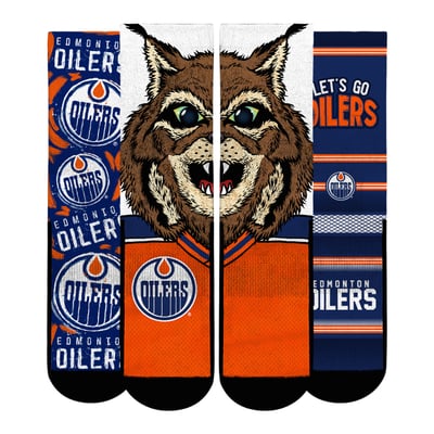  Edmonton Oilers Rock Em Youth Fan Favorites Three-Pack Crew Socks Set - Blue