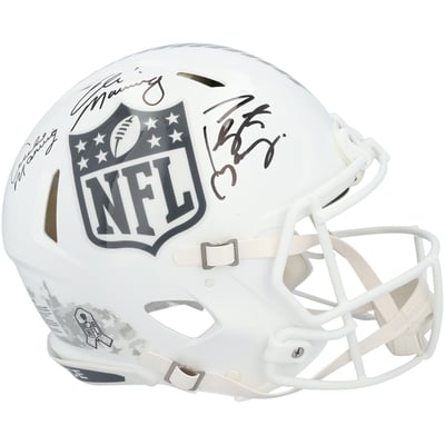 Eli Manning, Peyton Manning & Archie Manning Autographed Fanatics Authentic Riddell NFL Shield 2024 Salute To Service Speed Authentic Helmet