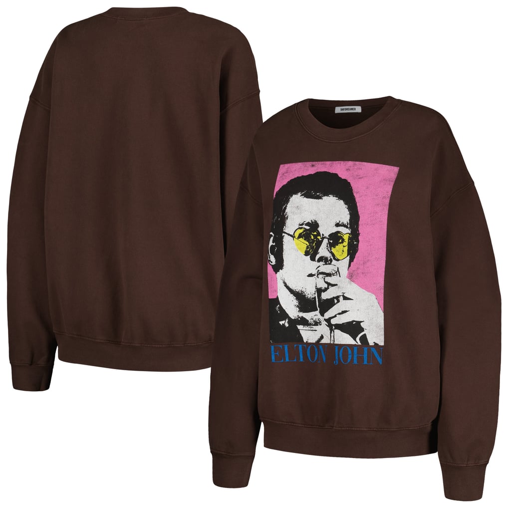 Elton John Daydreamer Women's Heart Glasses Pullover Sweatshirt - Brown