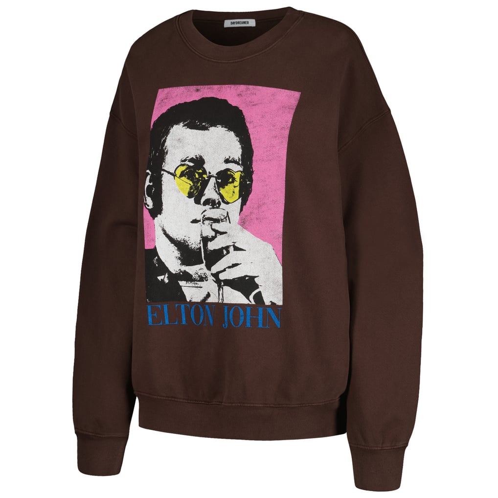 Elton John Daydreamer Women's Heart Glasses Pullover Sweatshirt - Brown