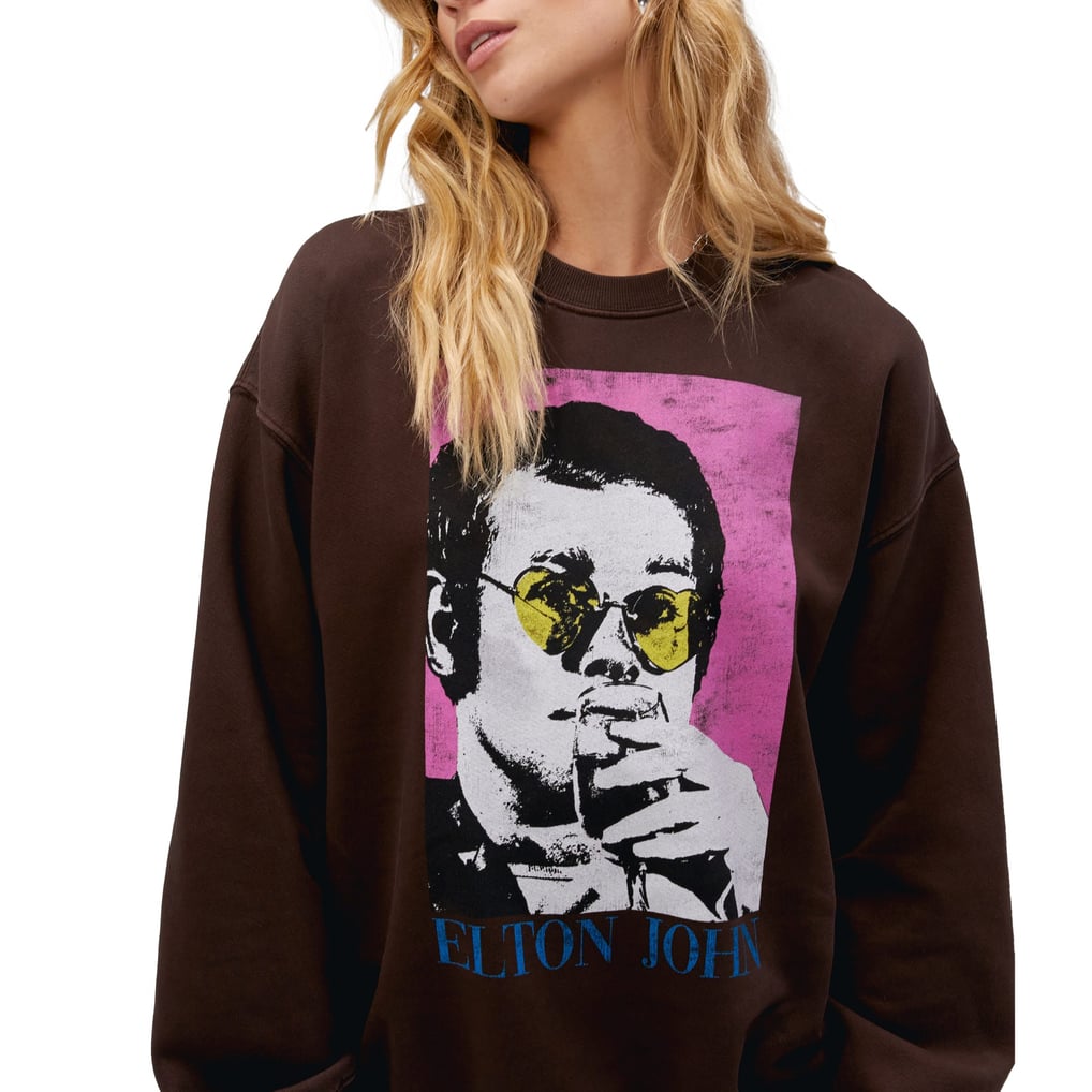 Elton John Daydreamer Women's Heart Glasses Pullover Sweatshirt - Brown