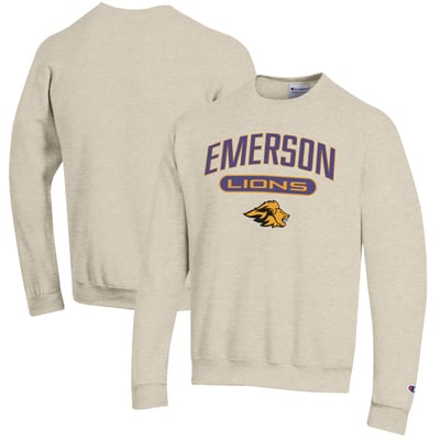 Emerson College Lions Champion Powerblend Sweatshirt - Oatmeal