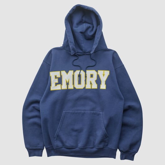 Emory Eagles Champion 2000s Hooded Pullover Sweatshirt - Navy - XS by Fanatics Real Vintage