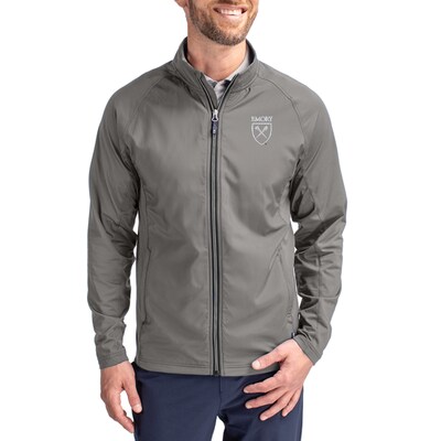 Emory Eagles Cutter & Buck Primary Logo Adapt Eco Knit Raglan Full-Zip Jacket - Gray
