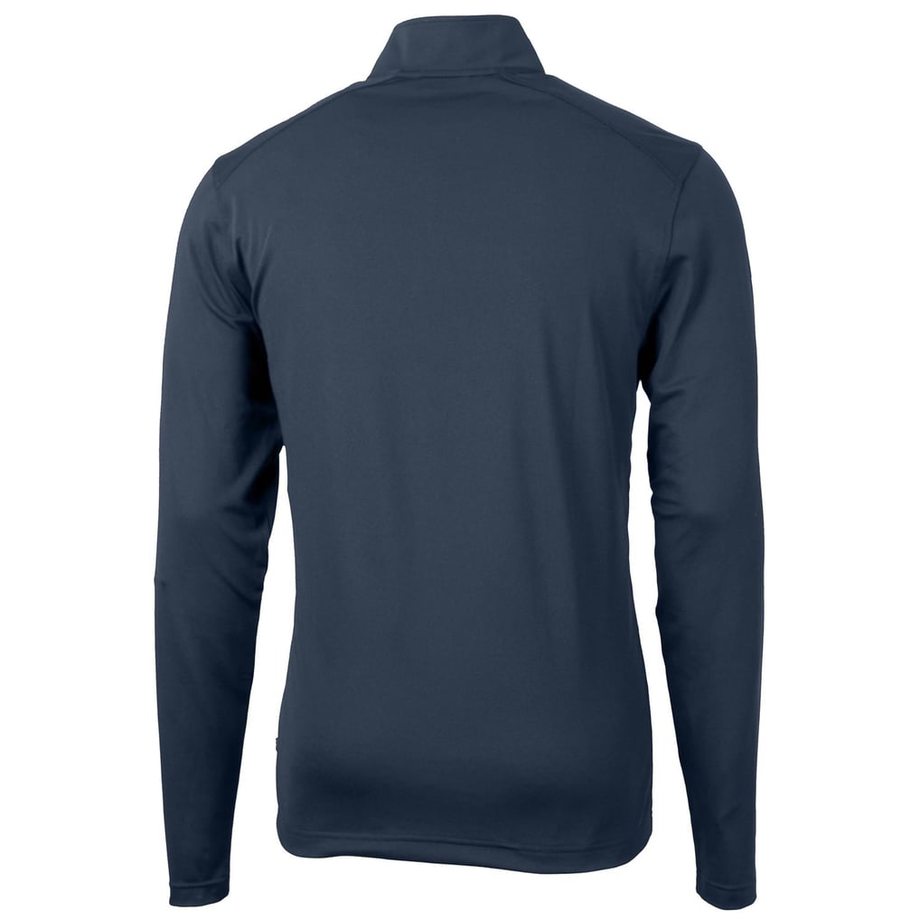 Emory Eagles Cutter & Buck Big & Tall Virtue Eco Pique Recycled Quarter-Zip Pullover Top - Navy