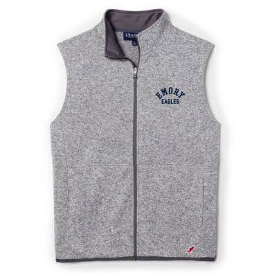 Emory Eagles League Collegiate Wear Saranac Full-Zip Vest - Heathered Gray