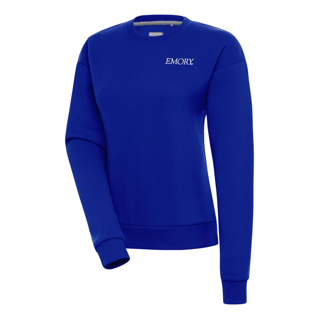 Emory Eagles Antigua Women's Victory Crewneck Pullover Sweatshirt - Blue