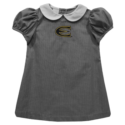 Emporia State Hornets Vive La Fete Girls Toddler Gingham Puffy A-Line Dress - Black