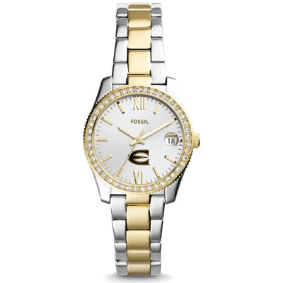  Emporia State Hornets Fossil Women's Scarlette Mini Two-Tone Stainless Steel Watch - Silver/Gold