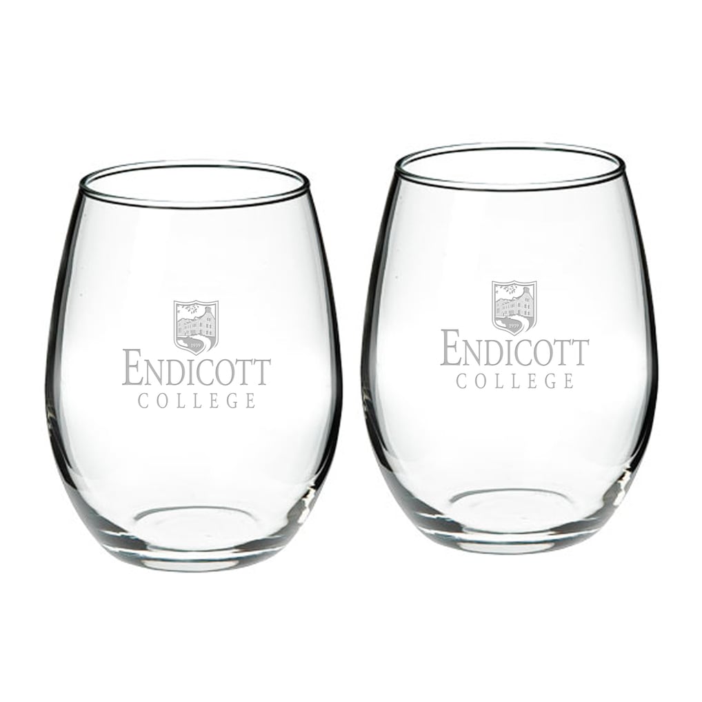 Endicott College 21oz. 2-Piece Stemless Wine Glass Set