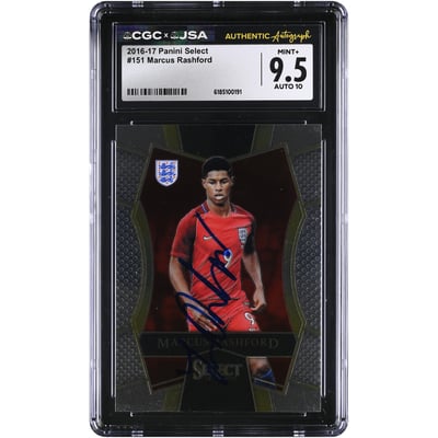 Marcus Rashford England National Team Autographed 2016-17 Panini Select #151 CGC Authenticated 9.5/10 Rookie Card