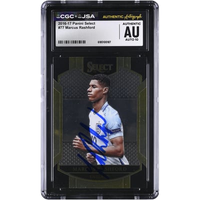 Marcus Rashford England National Team Autographed 2016-17 Panini Select #77 CGC Authenticated AUTO 10 Rookie Card