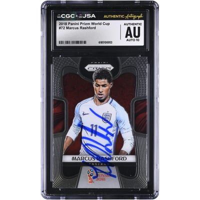 Marcus Rashford England National Team Autographed 2018 Panini Prizm World Cup #72 CGC Authenticated AUTO 10 Card